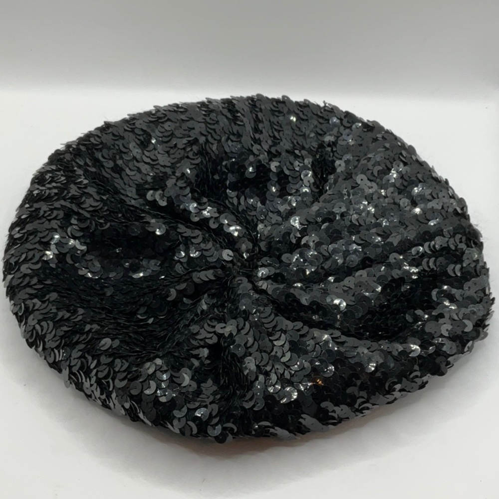 Black sequin Womens Beret/Hat